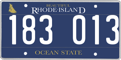 RI license plate 183013