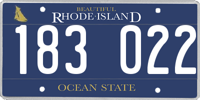 RI license plate 183022