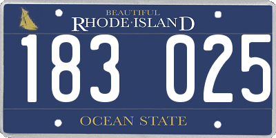 RI license plate 183025