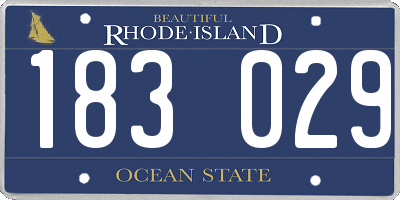 RI license plate 183029