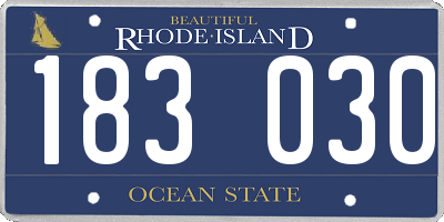 RI license plate 183030