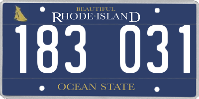 RI license plate 183031