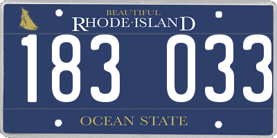 RI license plate 183033