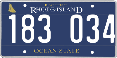 RI license plate 183034