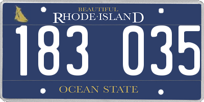 RI license plate 183035