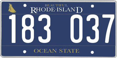 RI license plate 183037