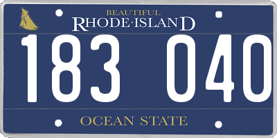 RI license plate 183040