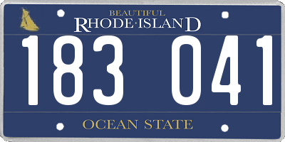 RI license plate 183041
