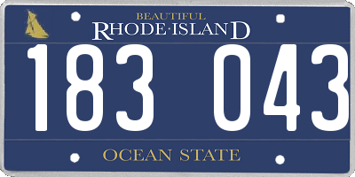 RI license plate 183043