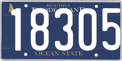 RI license plate 18305