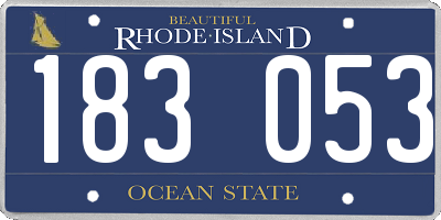 RI license plate 183053