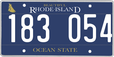 RI license plate 183054