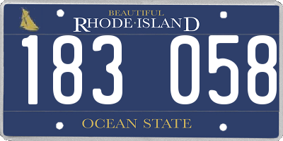 RI license plate 183058