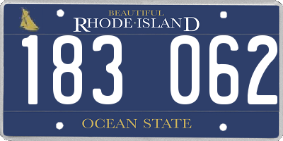 RI license plate 183062