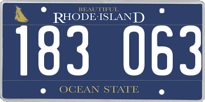RI license plate 183063