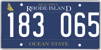 RI license plate 183065