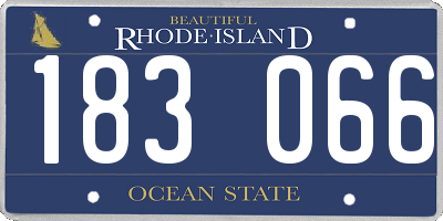 RI license plate 183066