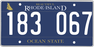 RI license plate 183067