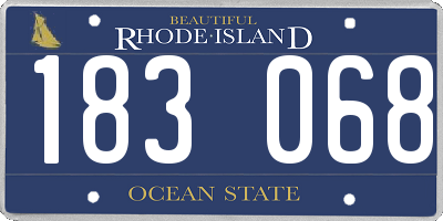 RI license plate 183068