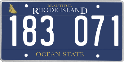 RI license plate 183071