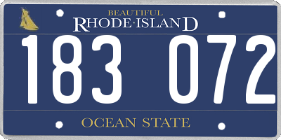 RI license plate 183072