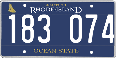 RI license plate 183074