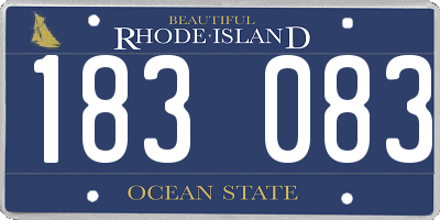 RI license plate 183083