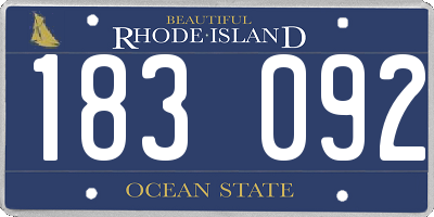 RI license plate 183092