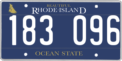 RI license plate 183096