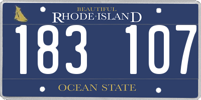 RI license plate 183107