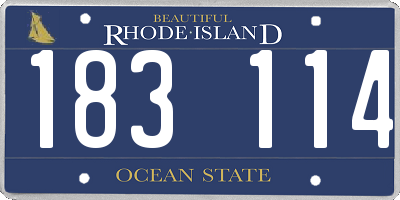 RI license plate 183114