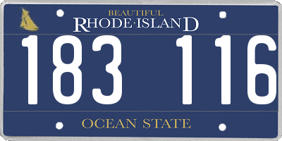 RI license plate 183116