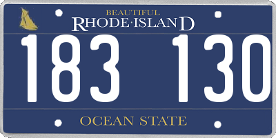 RI license plate 183130
