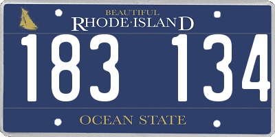 RI license plate 183134