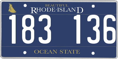 RI license plate 183136