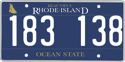 RI license plate 183138