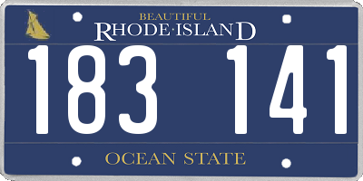 RI license plate 183141