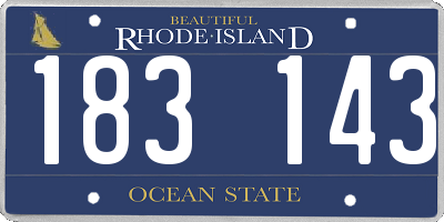 RI license plate 183143