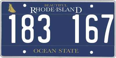 RI license plate 183167