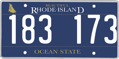 RI license plate 183173