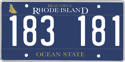 RI license plate 183181