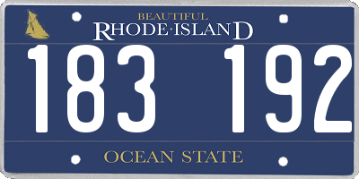RI license plate 183192