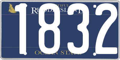 RI license plate 1832