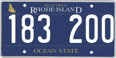 RI license plate 183200