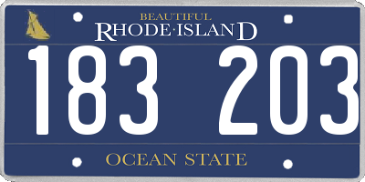 RI license plate 183203