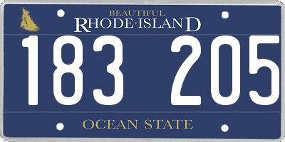 RI license plate 183205