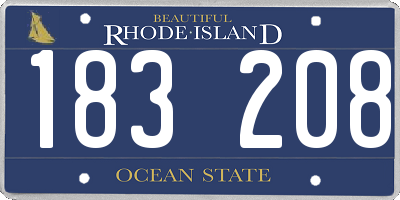 RI license plate 183208