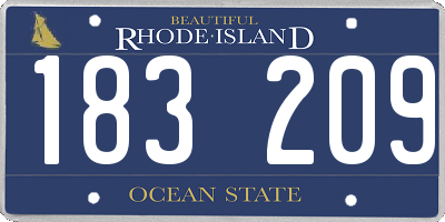 RI license plate 183209