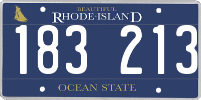 RI license plate 183213