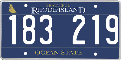 RI license plate 183219